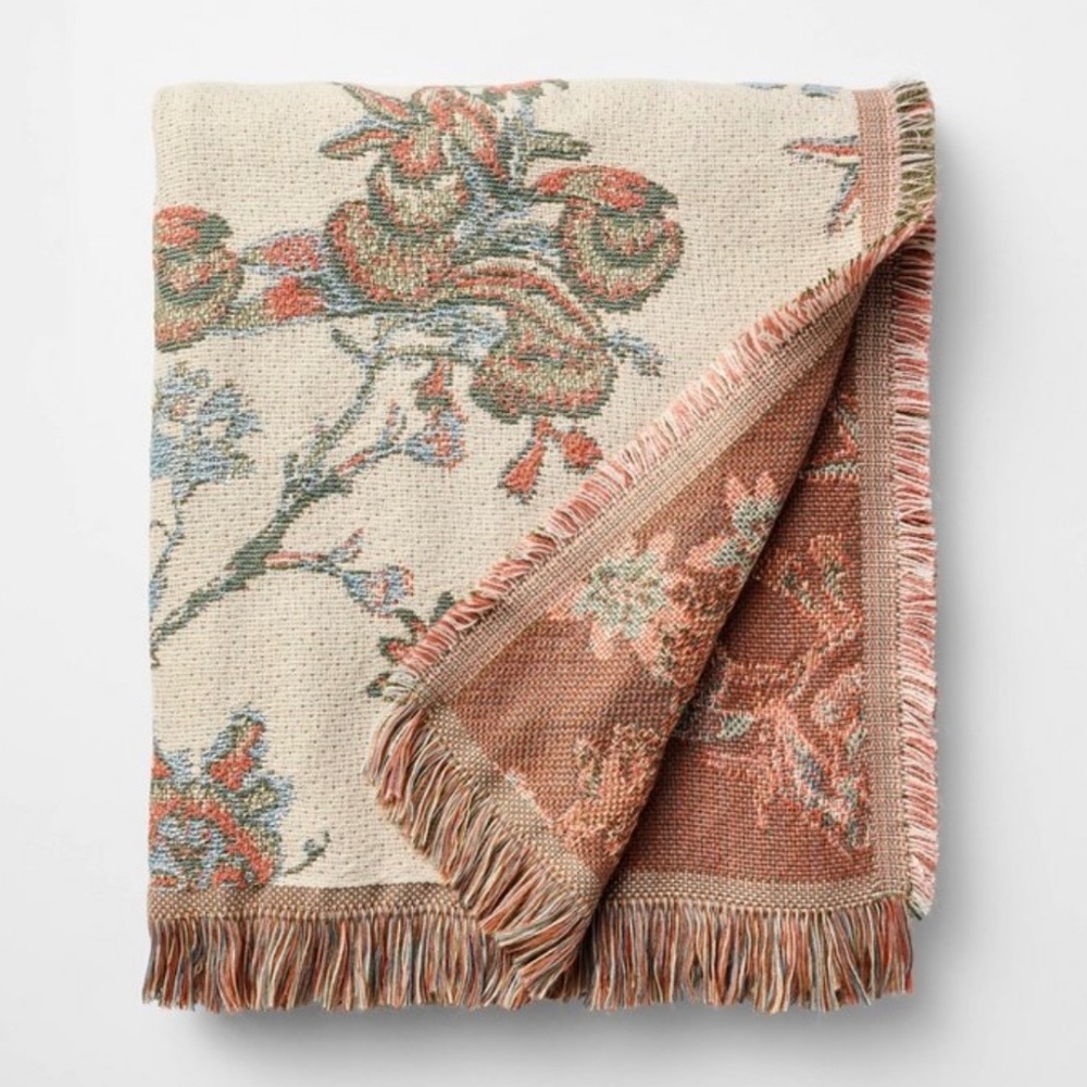 Threshold Studio McGee Jacquard Floral Multi Color Throw Blanket